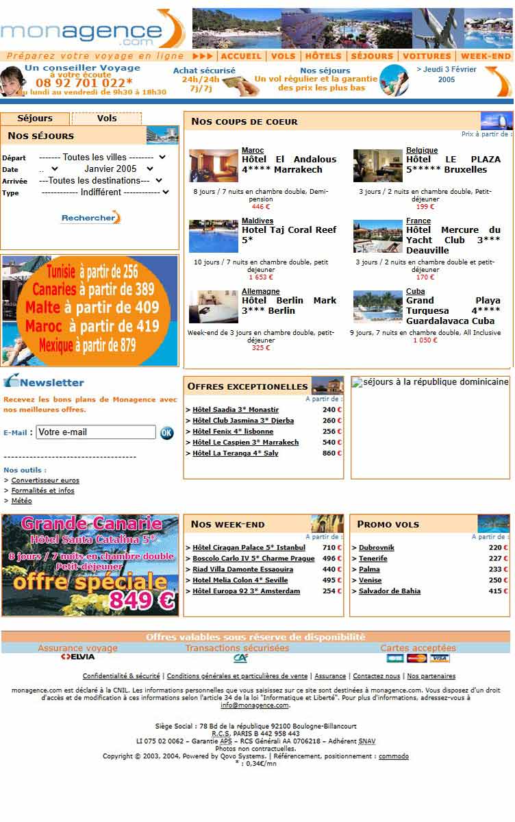 Version agrandie du site en 2005
